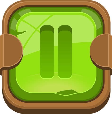 Rounded green pause button icon. Free download transparent .PNG | Creazilla