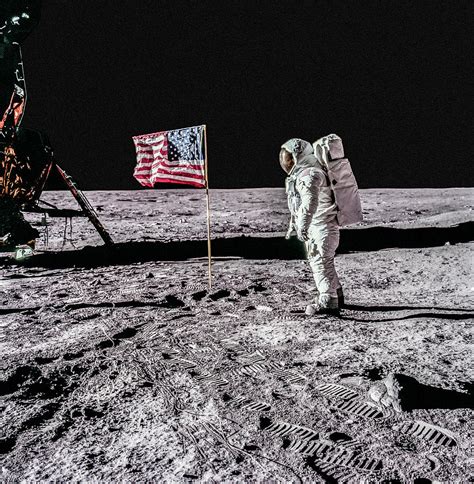 NASA Apollo 11 Man On The Moon USA FLAG Astronaut Photograph by Vintage ...