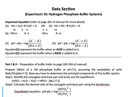 Phosphate Buffer System Equation