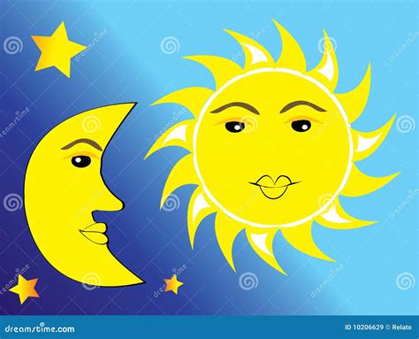 Sun, Moon And Stars Royalty Free Stock Images - Image: 10206629