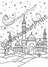 Masjid Islamic Coloring Page For Kids Mosque Moschee Islamische  sketch template