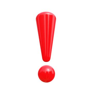 3d Exclamation Mark On Red Background, Exclamation Mark, Warn, Risk PNG ...