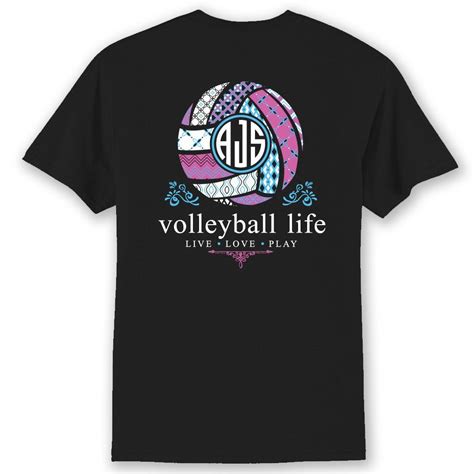 Volleyball Life Custom Monogram T-Shirt | Volleyball shirt designs, Volleyball shirts ...