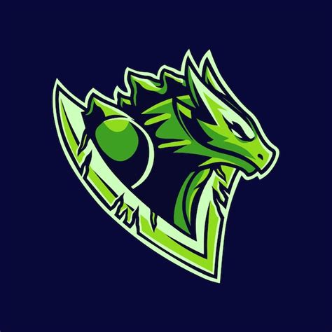 Premium Vector | Logo green dragon character vector art