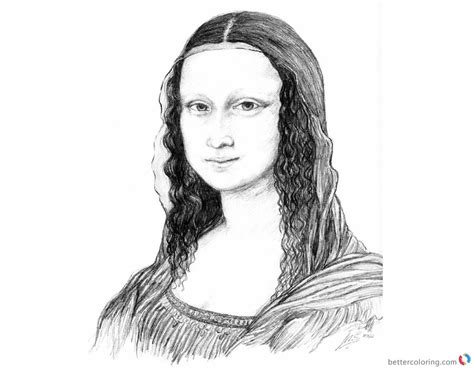 Mona Lisa Coloring Pages Lovely Mona Lisa Sketch by Arian Noveir - Free ...