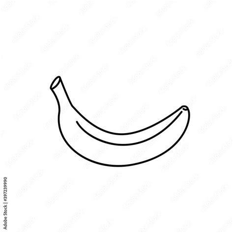 Banana outline icon. Food, outline vector illustration. Stock Vector ...