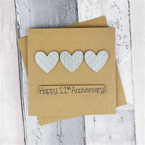 11th anniversary card Steel wedding anniversary card | Etsy | Anniversary cards handmade ...