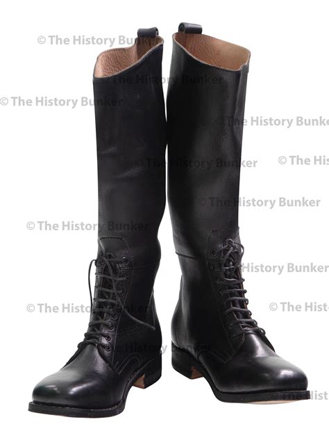 WW1 British Army officer lace up boots – black – The History Bunker Ltd