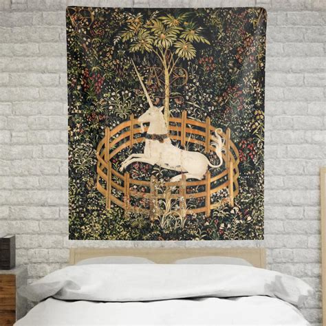 Unicorn Tapestry Medieval Tapestry Unicorn in Captivity - Etsy