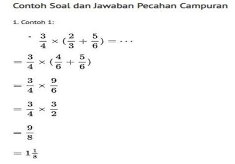 Pecahan Campuran - Contoh Soal dan Jawaban - PINTERpandai