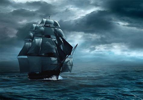 Ship In Storm At Sea