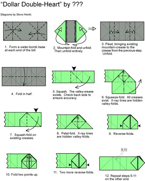 Step by step dollar bill origami instructions - Boschild