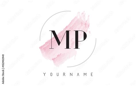 MP M P Watercolor Letter Logo Design with Circular Brush Pattern. Stock Vector | Adobe Stock