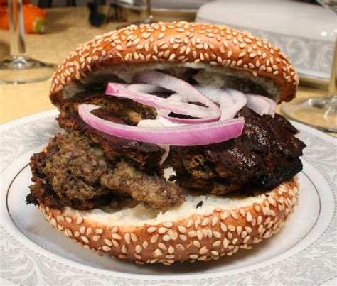 Liver Pate Sandwich with Onion and Garlic Spread on Sesame Bagel ...