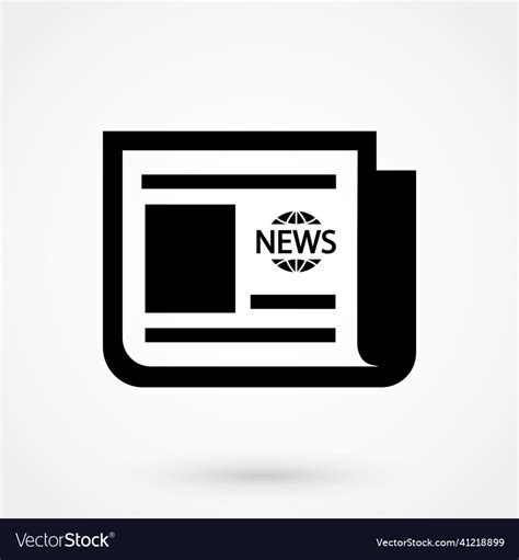 Black newspaper icon on white background Vector Image