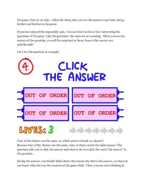 The impossible quiz answers