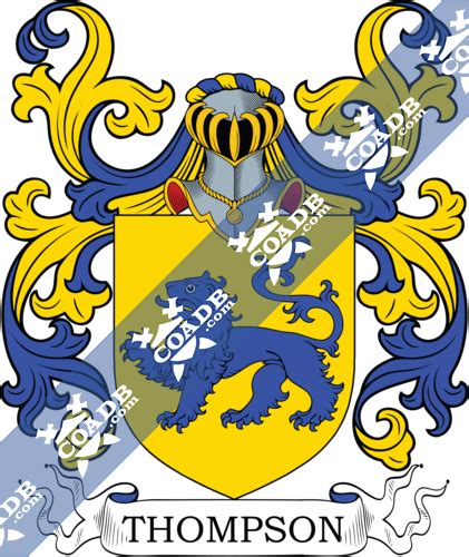 Thompson Family Crest, Coat of Arms and Name History