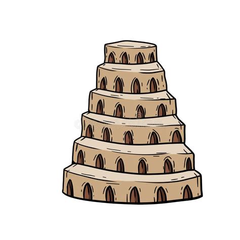 Tower of Babel. Ancient City Babylon Stock Illustration - Illustration ...