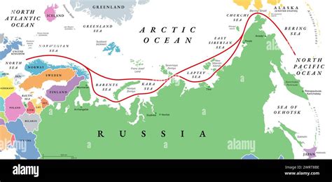 Northern sea shipping route map hi-res stock photography and images - Alamy