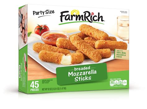 Farm Rich Mozzarella Sticks Nutrition Information | See More...