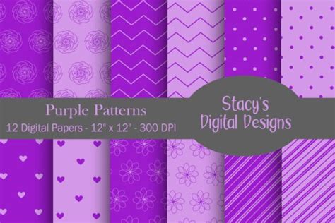 Purple Digital Papers - Purple Patterns Graphic by stacysdigitaldesigns · Creative Fabrica