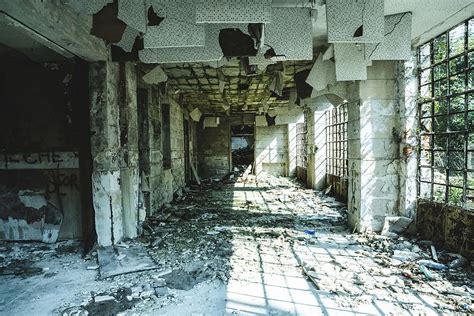 empty hallway, abandoned, abandoned building, architecture, broken, building, calamity, creepy ...