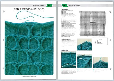Cable Twist & Loops #95 & #96 Stitch Detail Creative Knitting Pattern