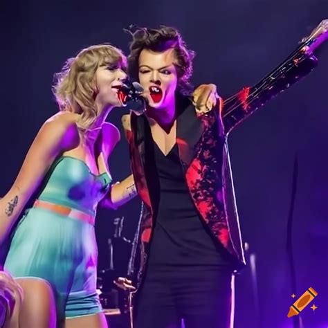 Harry styles and taylor swift performing at lover fest on Craiyon