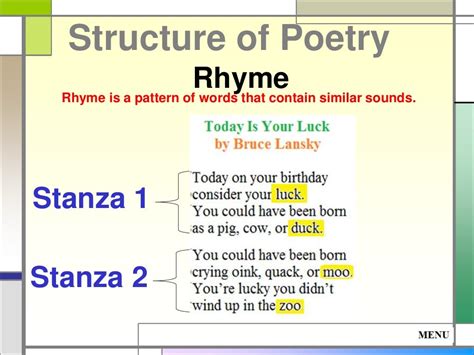 Structure of poetry