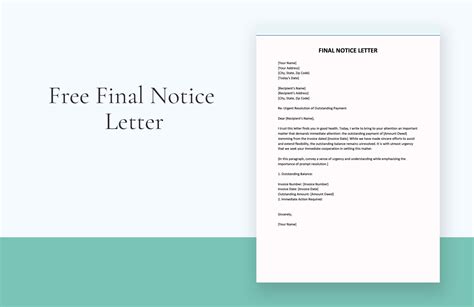 Final Notice Letter in Word, Google Docs - Download | Template.net