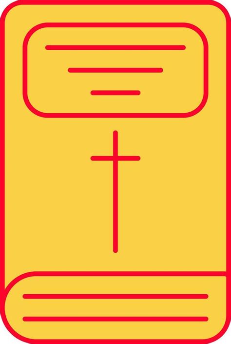 Flat Style Bible Book Yellow And Red Icon. 24459138 Vector Art at Vecteezy