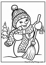 Winter Coloring Simple Snowman Pages For Kids sketch template