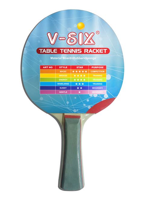 Color Handle Linden Table Tennis Rackets Plywood Linden Standard Size for Playing