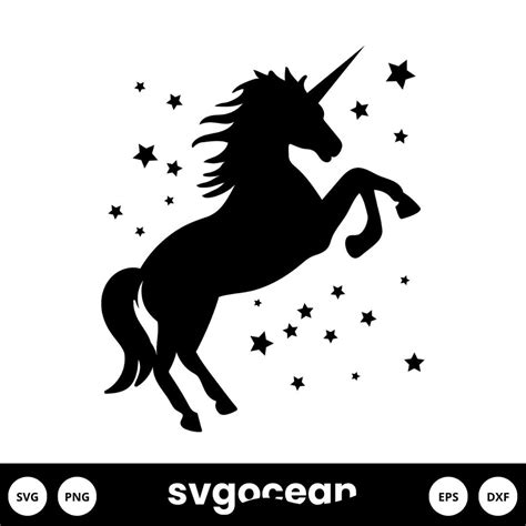 Silhouette Unicorn SVG vector for instant download - Svg Ocean — svgocean