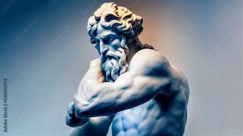 Illustration of a Renaissance marble statue of Hephaestus. He is the ...