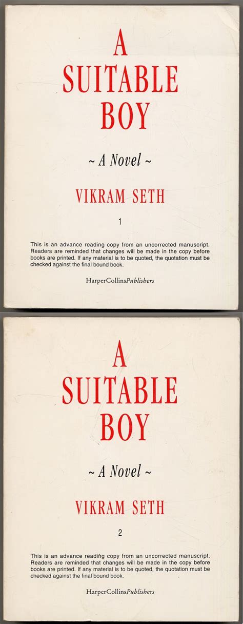 A Suitable Boy by SETH, Vikram: Near Fine Softcover (1992) | Between the Covers-Rare Books, Inc ...