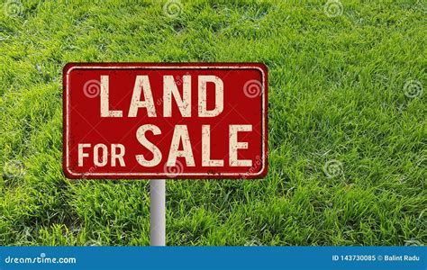 Land for Sale Metallic Vintage Sign Stock Illustration - Illustration of land, advertising ...