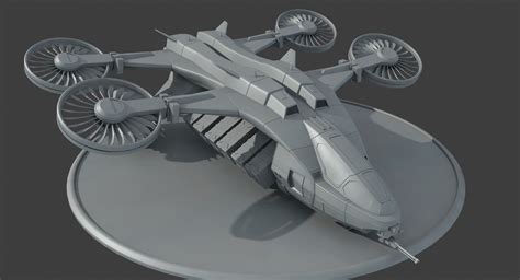 Futuristic dropship model - TurboSquid 1273381