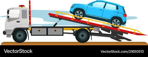 Tow truck with car Royalty Free Vector Image - VectorStock