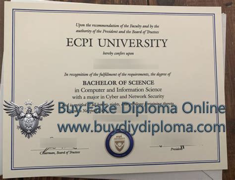 Buy a realistic ECPI University Bachelor of Science diploma