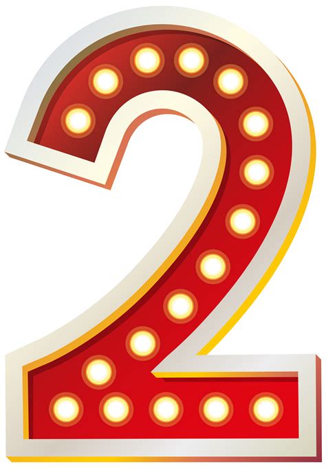 Red Number Two with Lights PNG Clip Art Image | Gallery Yopriceville ...