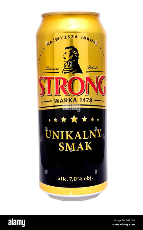 Beer can: Polish 'Strong Warka' Stock Photo - Alamy