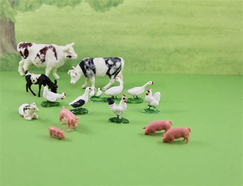 Vintage Miniature Hand Painted Plastic Farm Animals | Plastic farm ...