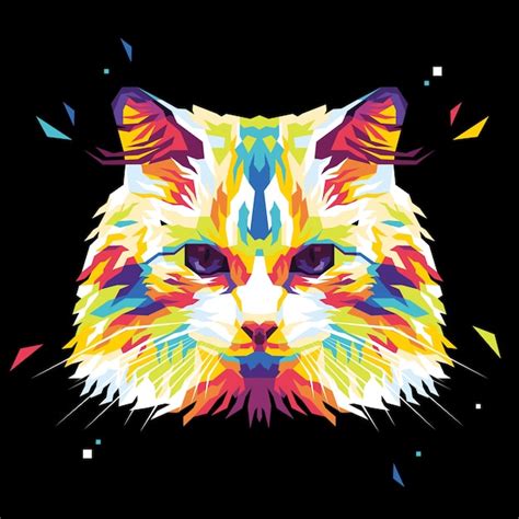 Premium Vector | Colorful cute cat on pop art style illustration