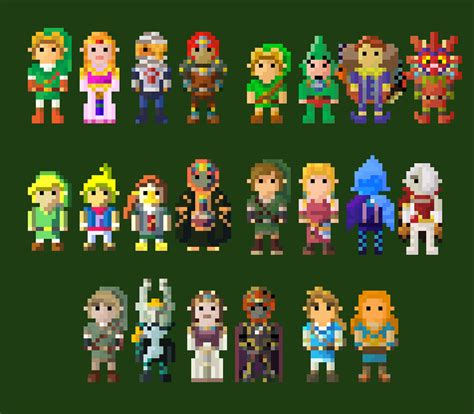 Legend of Zelda Characters 8 Bit REMASTERED by LustriousCharming on ...