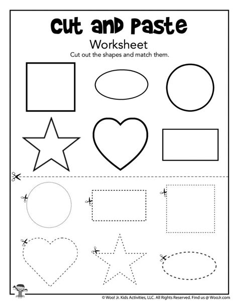 Cut and Paste Shapes Worksheets | Woo! Jr. Kids Activities : Children's Publishing