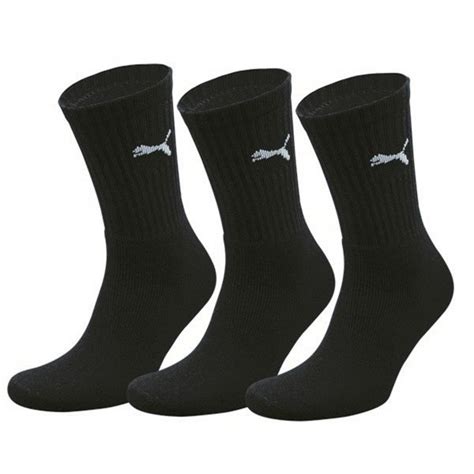 Puma Unisex Crew Socks 3PR PK Black Size UK Itm EU Itm | eBay