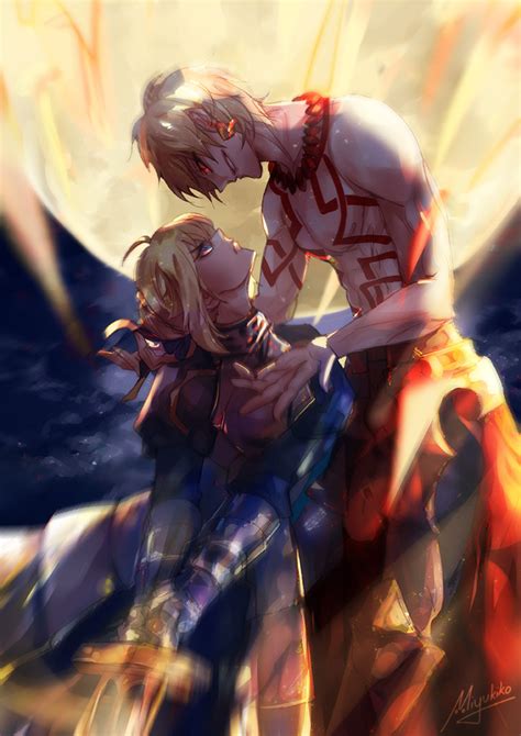 Fate - Saber + Gilgamesh by Miyukiko on DeviantArt