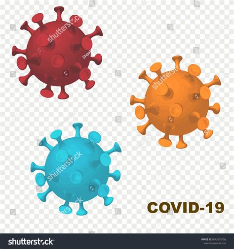 Three Coronavirus Covid19 Viruses On Transparent Stock Vector (Royalty Free) 1673575756 ...