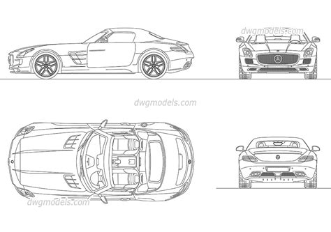 Mercedes-Benz SLS AMG Roadster 2012 DWG, free CAD Blocks download